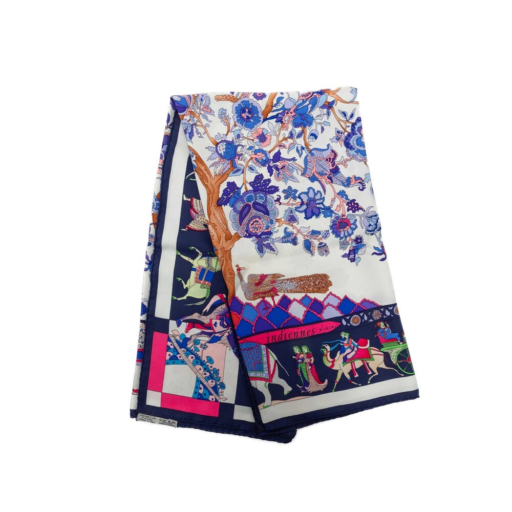 Pre-Loved Hermes Fantaisies Indiennes Silk Scarf 90